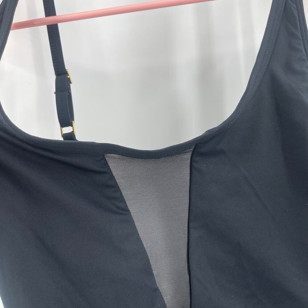 LA BLANCA Swimsuit Size 8 Black NWT Mesh Inset Cutout Swim Low Back Beach resort - Picture 8 of 16